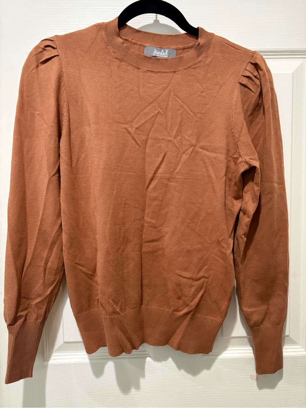 Marled Puff Shoulder Sweater